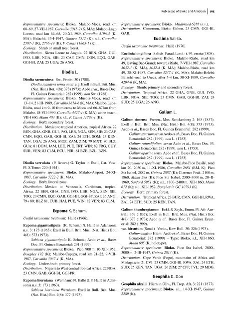 A checklist of the Rubiaceae (coffee family) of Bioko and Annobon ...