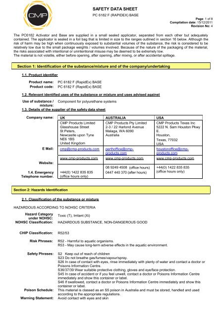 MSDS - PC6182 - RAPIDEX - BASE - CMP Products