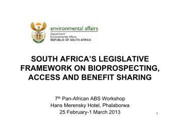 Lactitia Tshitwamulomoni, DEA - ABS Capacity Development ...