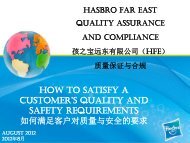 Hasbro Far East Ltd - Toy Industry Association