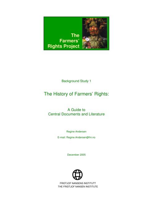 The History of Farmers' Rights - Fridtjof Nansens Institutt