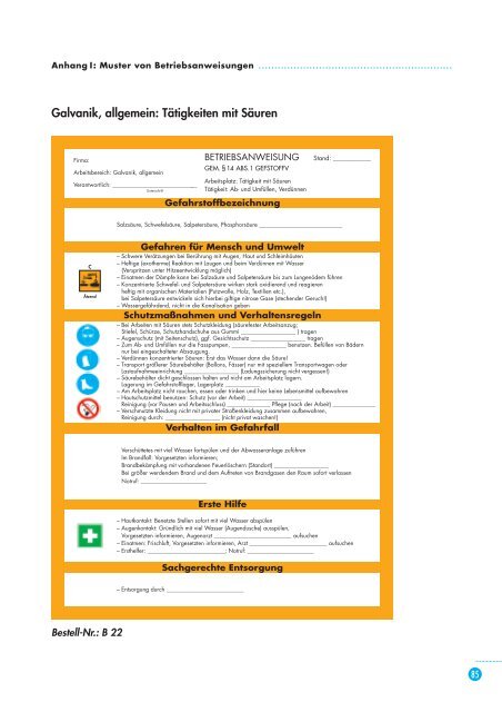 betriebsanweisungen für tätigkeiten mit gefahrstoffen