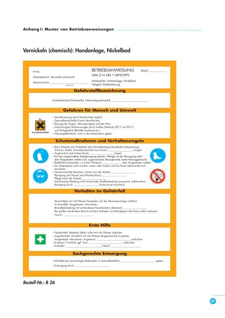 betriebsanweisungen für tätigkeiten mit gefahrstoffen