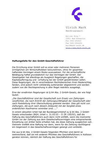 Rechtsanwalt Ulrich Mark