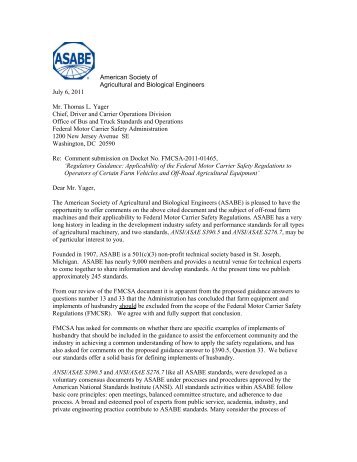 letter - American Society of Agricultural and Biological Engineers