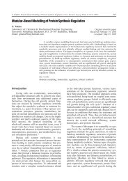 Modular-Based Modelling of Protein Synthesis Regulation