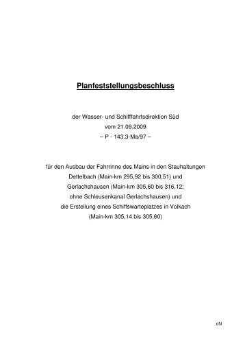 Planfeststellungsbeschluss - SÃ¼d - Wasser- und ...