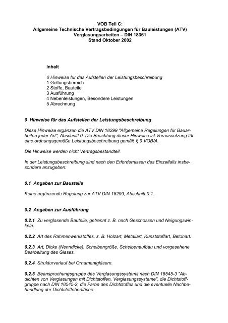 VOB Teil C: Allgemeine Technische ... - X-tec GmbH
