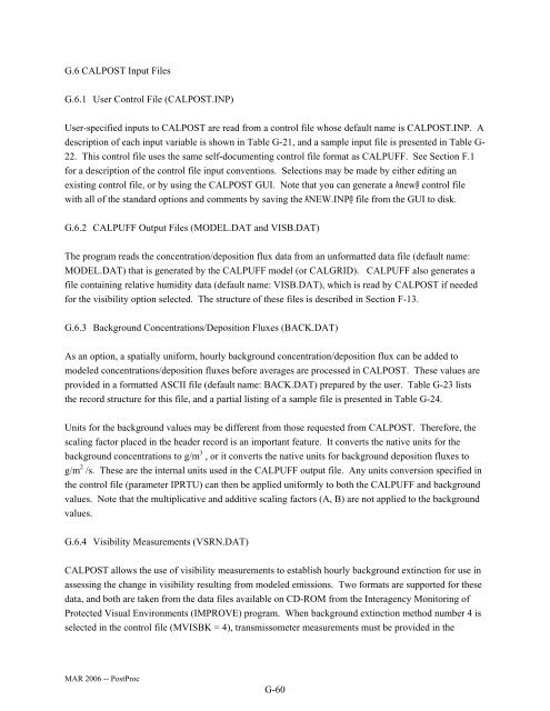 CALPUFF and Postprocessors