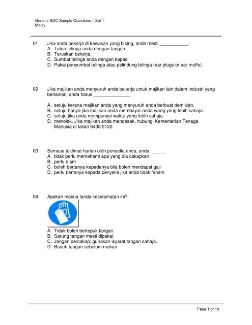 01 Jika Anda Bekerja Di Kawasan Yang Bising Anda Mesti A