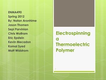 Electrospinning a Thermoelectric Polymer - Materials Science and ...