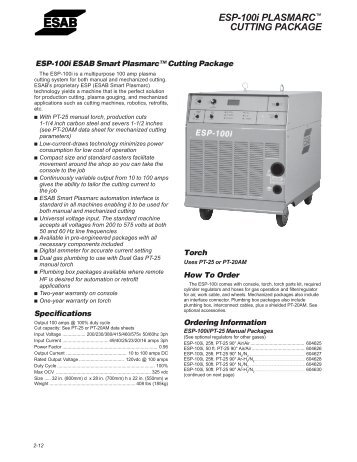 ESP-100i PLASMARC™ CUTTING PACKAGE