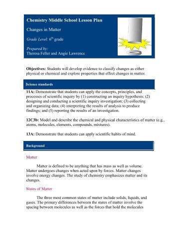 Chemical Science Lesson Plan - district87.org