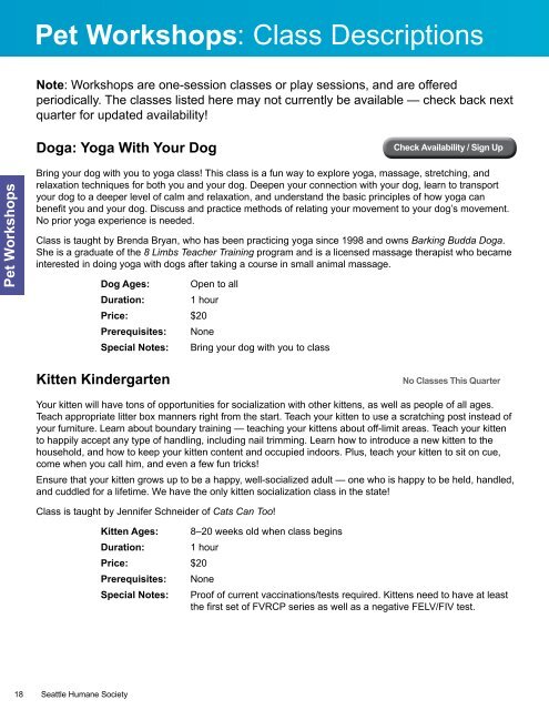 Seattle Humane Society - Classes & Training