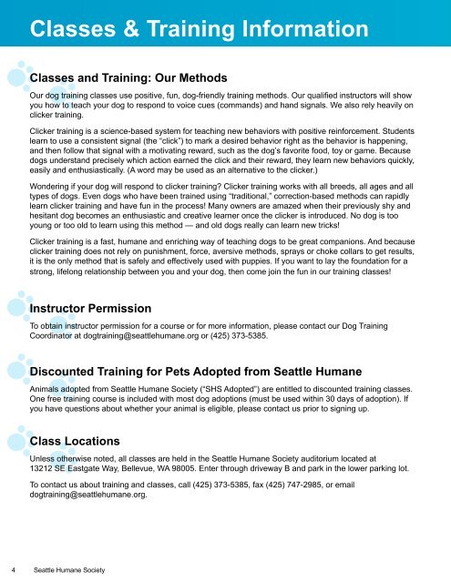 Seattle Humane Society - Classes & Training