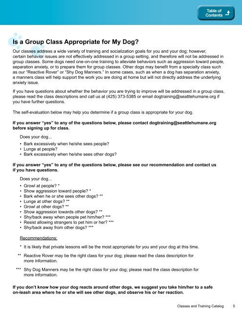 Seattle Humane Society - Classes & Training