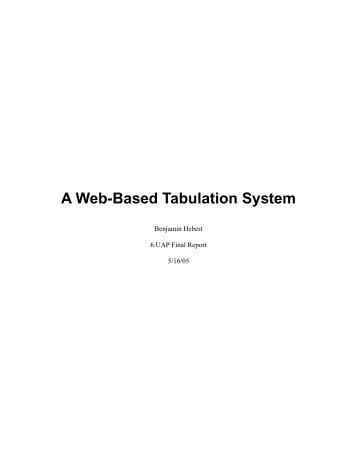 A Web-Based Tabulation System - Erik Demaine