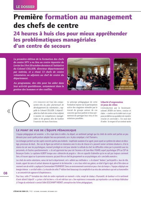 PremiÃ¨re formation au management des chefs de centre - SDIS 25