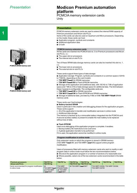 Automation platform Modicon Premium - Schneider Electric