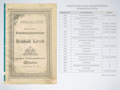 „Kunsthandwerklichen Werkstätten Reinhold Kirsch“ in München.