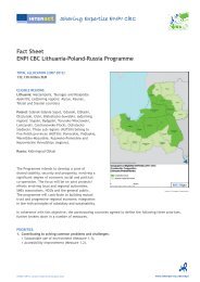 Fact Sheet ENPI CBC Lithuania-Poland-Russia Programme - Interact
