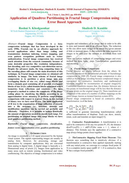 Application of Quadtree Partitioning in Fractal Image ... - IOSRJEN