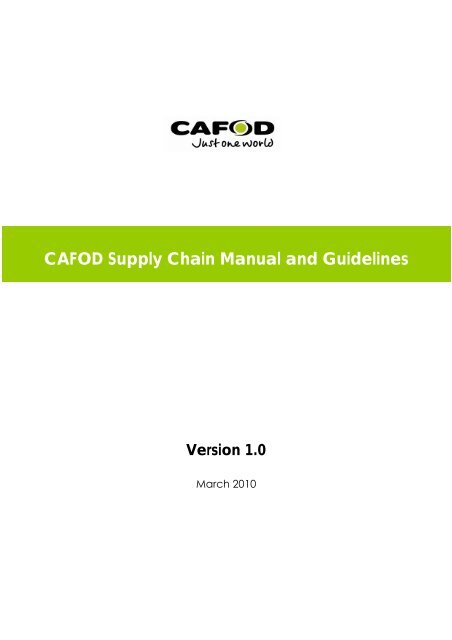 Supply Chain Manual (English) - Cafod