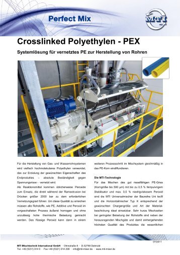 Crosslinked Polyethylen - PEX - MTI Mischtechnik