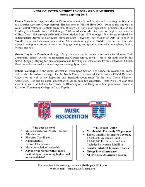 Spring Bulletin No. 234 - January 2009 - Iowa High School Music ...