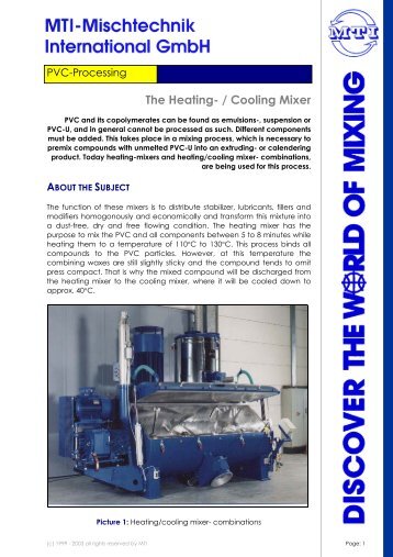 The Heating- / Cooling Mixer - MTI Mischtechnik