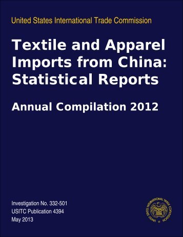 Textile and Apparel Imports from China: Statistical Reports ... - USITC