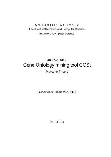 Gene Ontology mining tool GOSt - Quretec