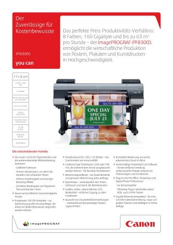 imagePROGRAF iPF8300S ... - canon.de