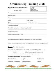 Membership Application Form - Orlando Dog Training Club