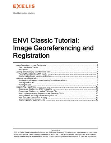 ENVI Classic Image Georeferencing and Registration - Exelis VIS