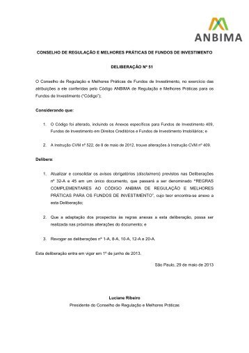 Deliberação nº 51 - Anbima