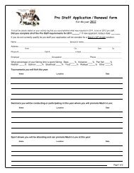 Pro Staff Application / Renewal form - Mack's Lure