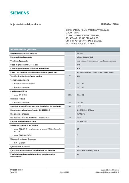 Product data sheet 3TK2824-1BB40 - TracePartsOnline.net