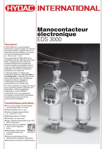Manocontacteur électronique EDS 3000 - Faure automatisme