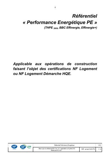 Referentiel PE - V8 0 et mise à jour V7-V7 1 DEF - Qualité Logement