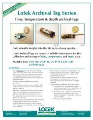 Lotek Archival Tag Series Time, temperature & depth ... - Biotrack