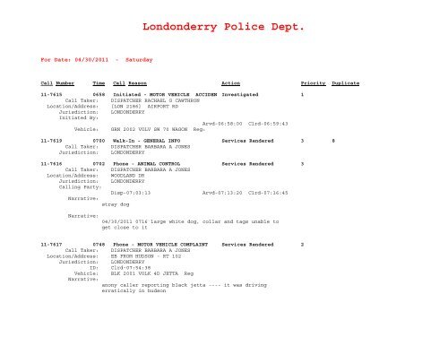 Londonderry Police Dept. - Town of Londonderry