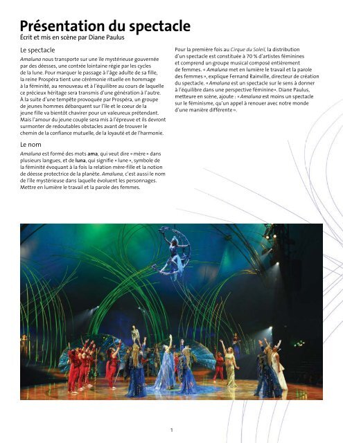 Dossier de presse - Cirque du Soleil