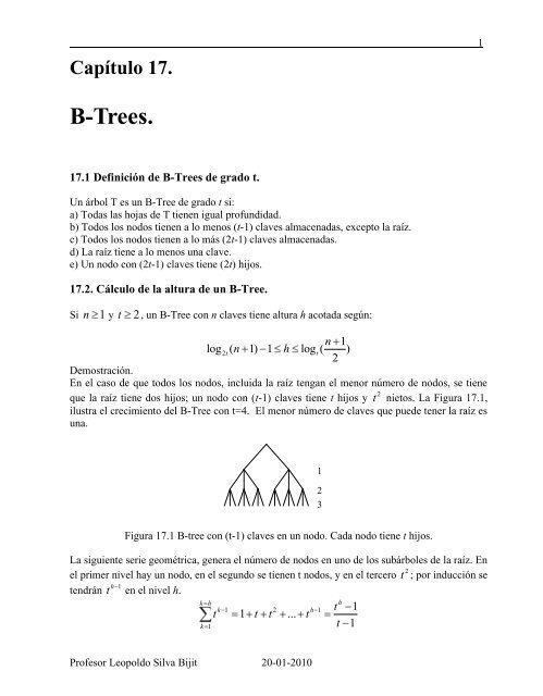 Cap. 17. B-Trees - Inicio