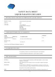 safety data sheet liquid paraffin emulsion - J.M.Loveridge plc