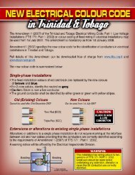 Summary of New Electrical Wiring Colour Code - Trinidad & Tobago