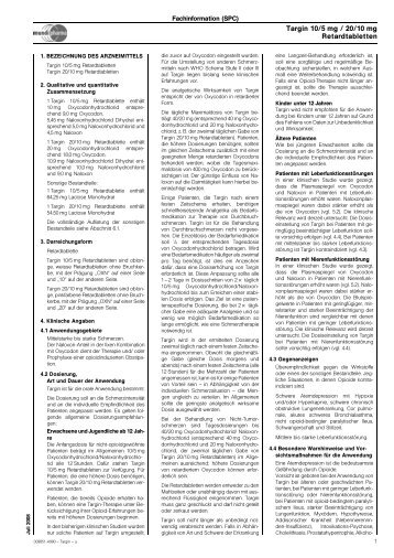 Targin 10/5 mg / 20/10 mg Retardtabletten - mundiCampus