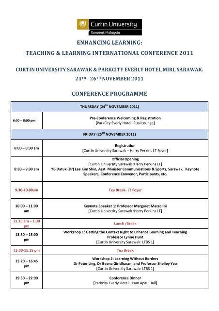 Programme - Curtin University