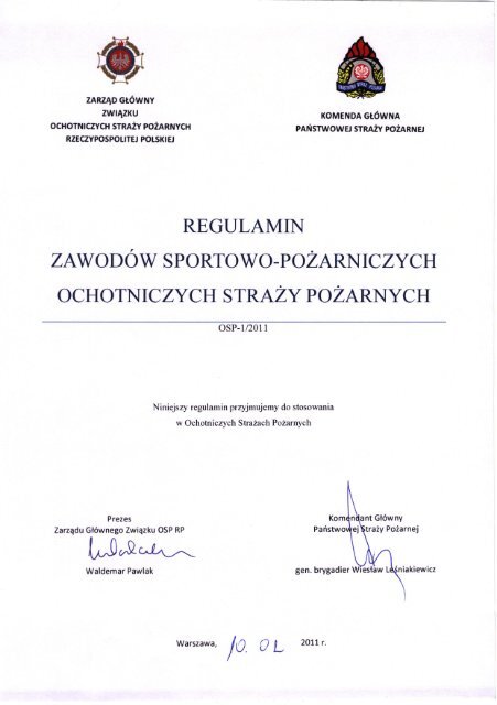 Regulamin ZawodÃ³w Sportowo-PoÅ¼arniczych