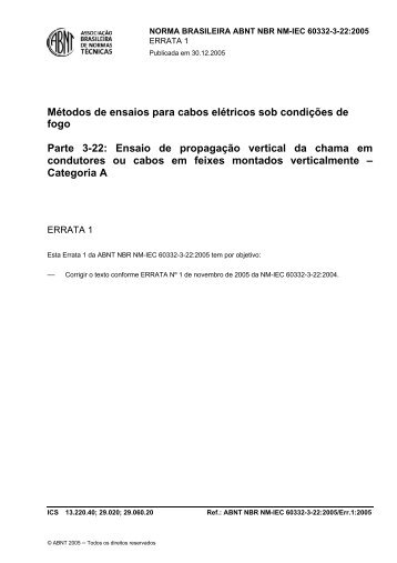 NM-IEC 60332-3-22:2004 - ABNT